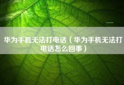 华为手机无法打电话（华为手机无法打电话怎么回事）