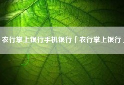 农行掌上银行手机银行「农行掌上银行」